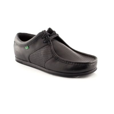 Black kickers perforated lace up casual shoe
