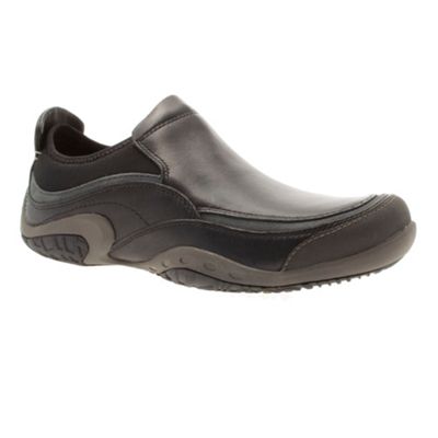 Black hush puppies leather casual shoe