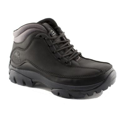 Black lace up ankle boot with steel toe cap