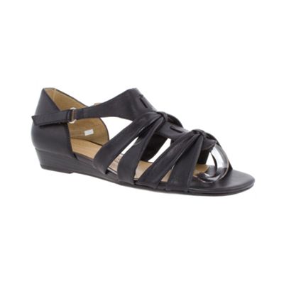 Black Naturalizer joslin leather sandals with wedge heel