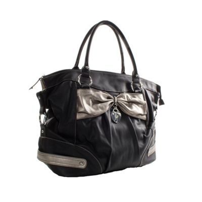 Black Storm Bow Trim Handbag