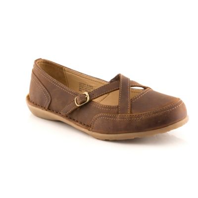 Brown hush puppies leather casual shoe