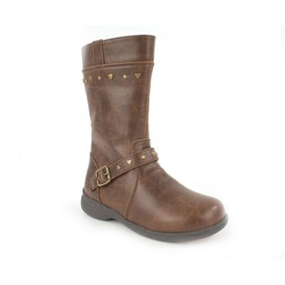 Brown light up mid high boots - infant