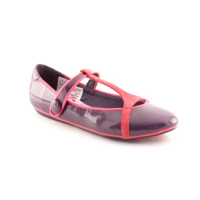 Plum Kangaroos Flat T-Bar Shoe