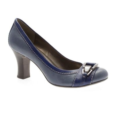 Blue naturalizer buckle trim court shoe