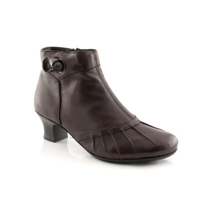 Black rieker heel ankle boot with knot detail