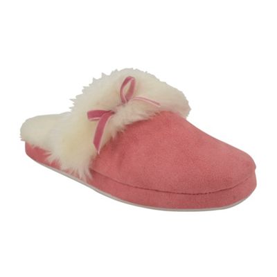 Pink Closed Toe Mule Slipper