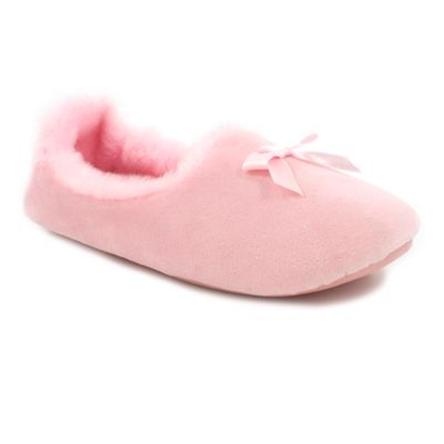 Pink Bow Trim Slipper