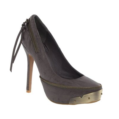 Taupe Firetrap Zip Detail Court Shoes