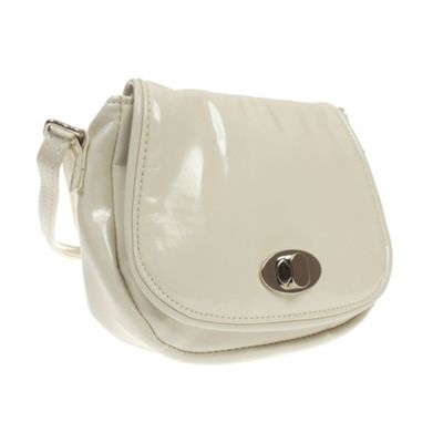 Cream Small Patent Across The Body Bag