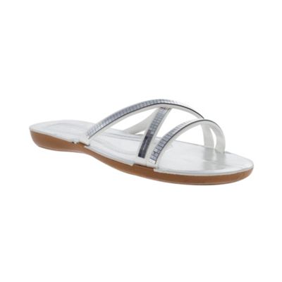 White mirror strap sandals