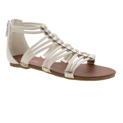 White Metallic Ring Detail Grecian Sandal - Infant