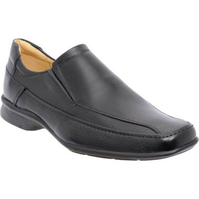 Black Tupi Mens Leather Slip On Shoes
