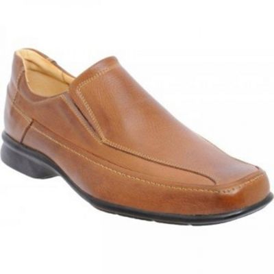 Tan Tupi Mens Leather Slip On Shoes