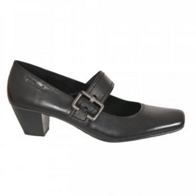 Black Rocket Ladies Buckle Court Shoes