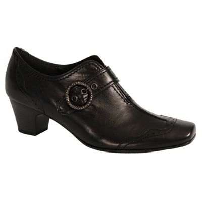 Black Gather Wide Fit Shoes