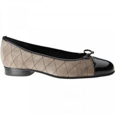 Taupe Quilt Ballerina Pump