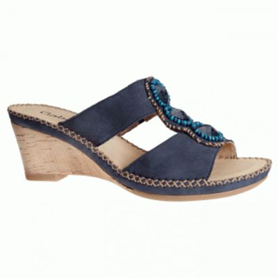 Navy Binneto Dress Mules