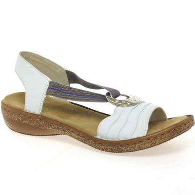 Rieker White 'Ruby' ring trim leather sandals- at Debenhams