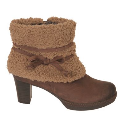 Dark brown Abby Ladies Nubuck Ankle Boots