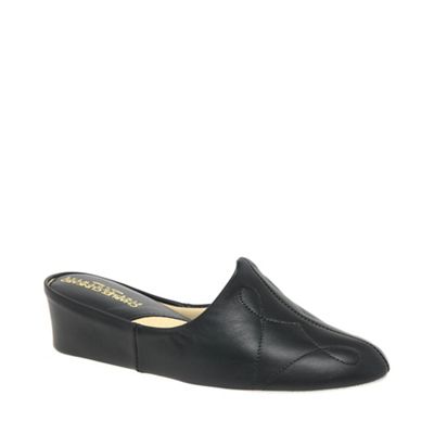 Black Dulcie Leather Slippers