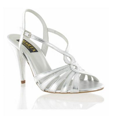 Silver leather sandals