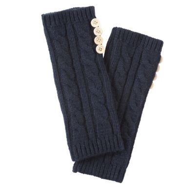 Navy cashmere blend arm warmers