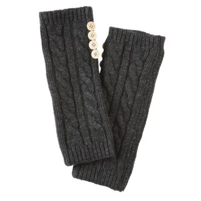 Dark grey cashmere blend arm warmers