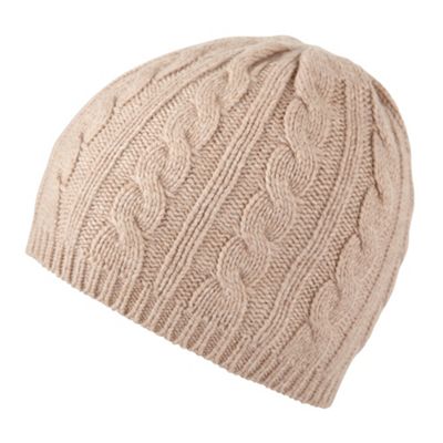 Beige super soft cashmere blend hat