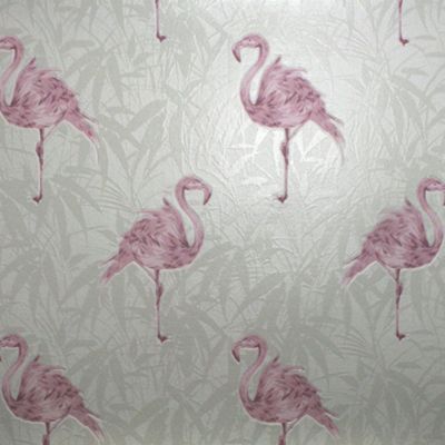Contour Pink Flamingo Wallpaper- at Debenhams