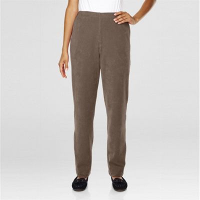 Brown petite stretch-knit cord trousers