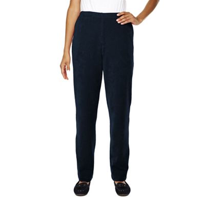 Blue petite stretch-knit cord trousers