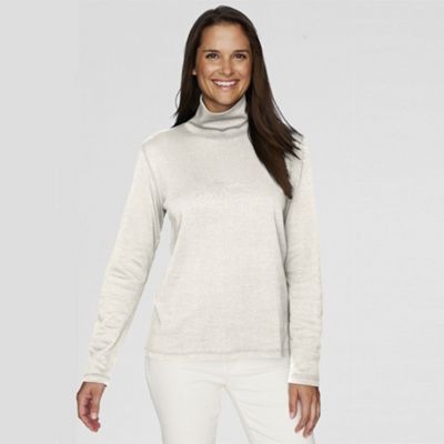 Cream long sleeve feminine polo neck