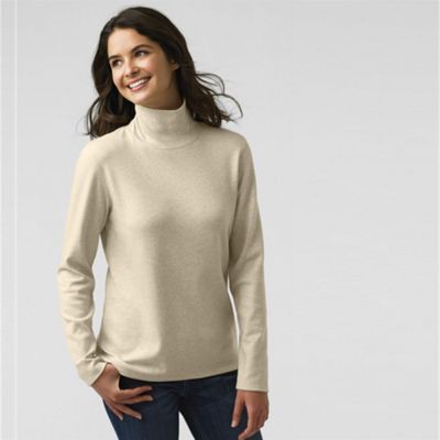 Beige long sleeve feminine polo neck