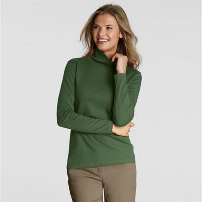 Green long sleeve feminine polo neck