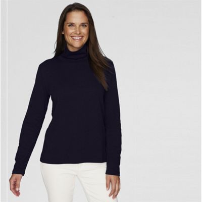 Blue long sleeve feminine polo neck