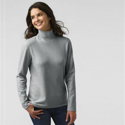 Grey petite long sleeve feminine polo neck