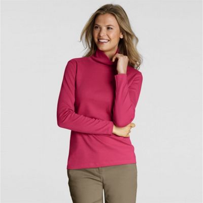 Red petite long sleeve feminine polo neck