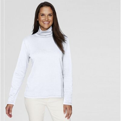 White petite long sleeve feminine polo neck