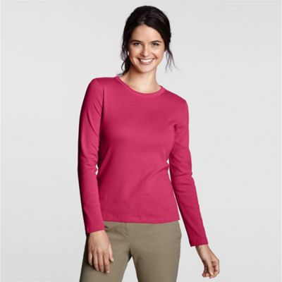 Red petite ribbed crew neck t-shirt