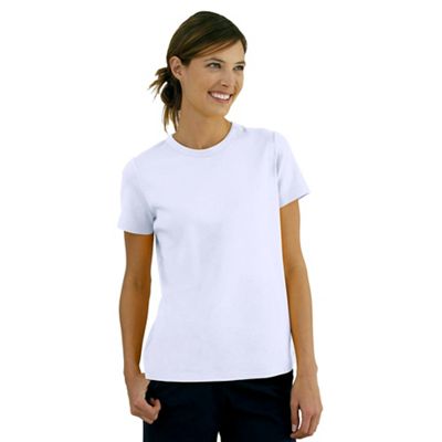 Lands End White short sleeve ribbed crew neck t-shirt