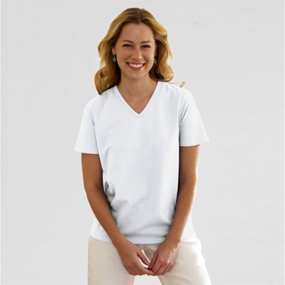 White relaxed short sleeve v-neck t-shirt
