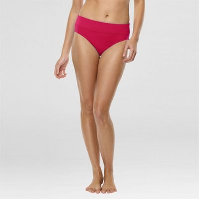 Red tummy control swim briefs