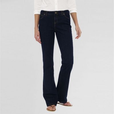 Blue bootcut stretch jeans with grown-on waist
