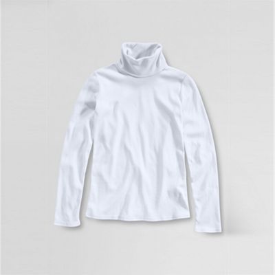 White girls lightweight 1x1 rib polo-neck top