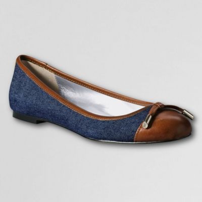 Blue classic cap toe ballet shoes