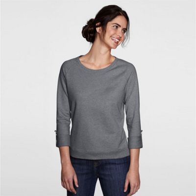 Grey petite roll-sleeve top