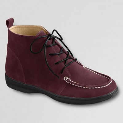 Purple suede lace-up boots