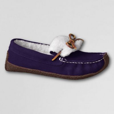 Blue suede moc slipper