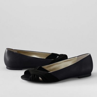 Black Reid Open-Toe Twisted Flat Shoes